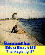 samantha on the biloxi beach on the gulf coast