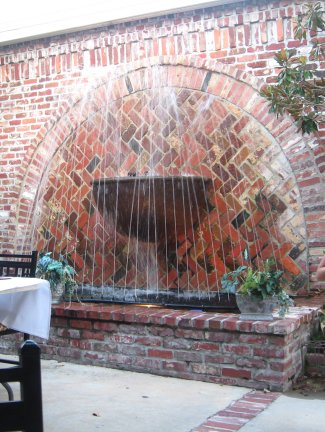 water feature fountain in the courtyard of Al Frescos on my birthday