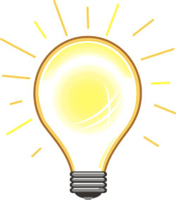 a brilliant idea light bulb