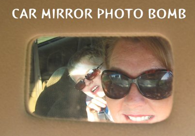 ThePeachy1 on her birthday gets photo bombed in the mirror