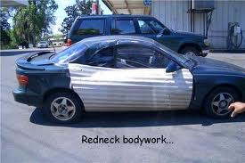 tin for car door redneck car repairs
