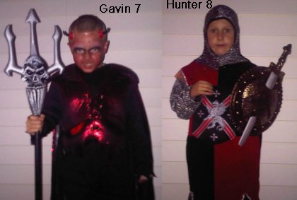 Hunter 8 and Gavin 7 ready to trick or treat !