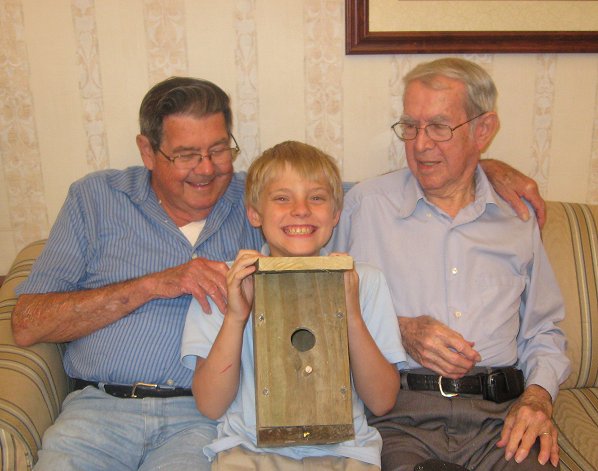 alex built a bird house with his pawpaw and 99 year old mentor Mr Ralph