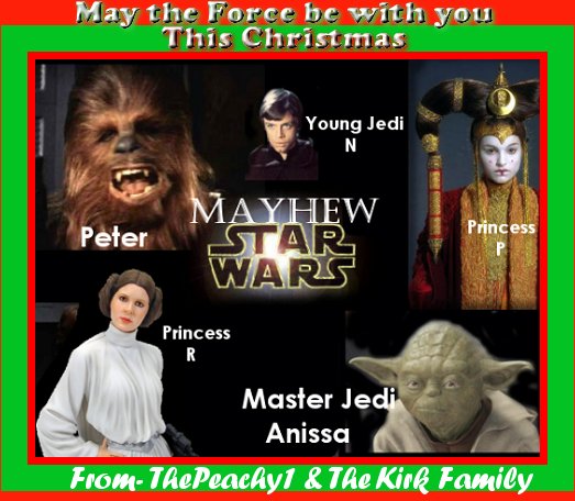 A Christmas Card to the Mayhew Family, Anissa, Peter, N, R, P