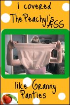 I covered the Peachy1's ass like granny panties.