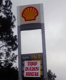 gas prices sign, gas too high